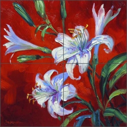 Lilies by Mikki Senkarik Ceramic Tile Mural - MSA059