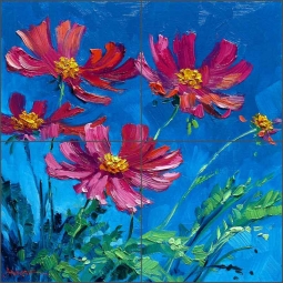 Cosmos by Mikki Senkarik Ceramic Tile Mural - MSA061
