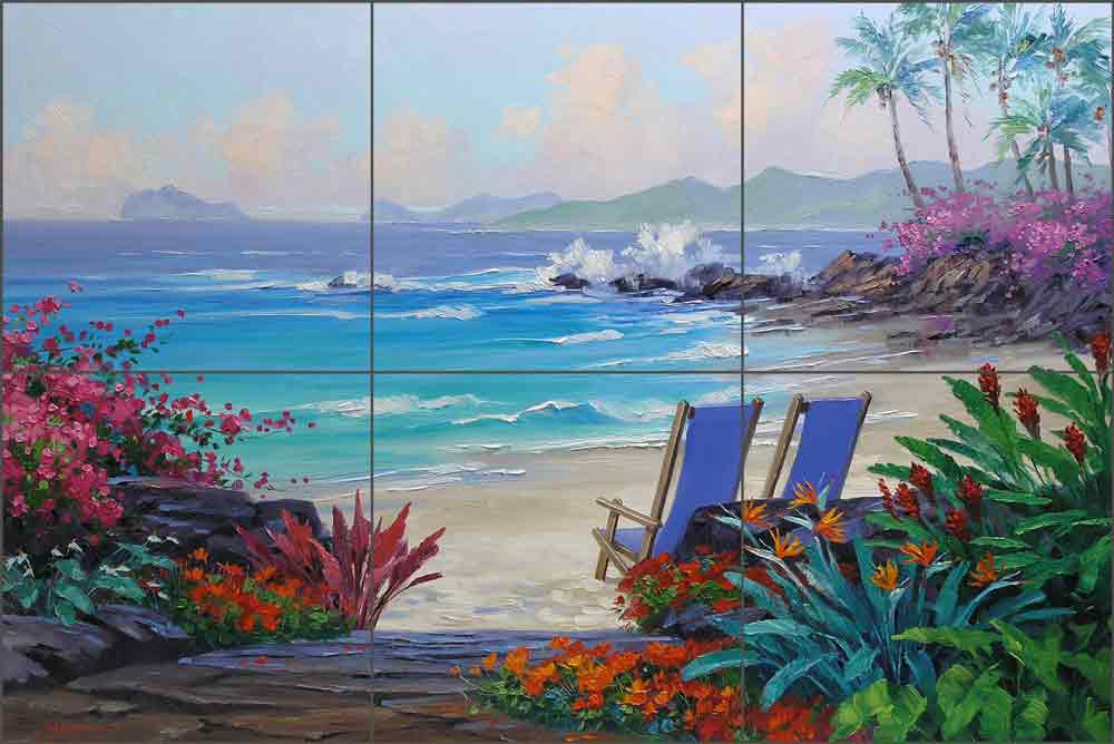 Escape to the Islands by Mikki Senkarik Ceramic Tile Mural MSA066