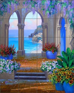 Whispering Arches by Mikki Senkarik Ceramic Tile Mural MSA085