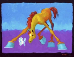 Senkarik Children's Horse Art Ceramic Accent & Decor Tile - MSA092AT