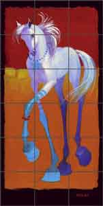 Senkarik Children's Horse Ceramic Tile Mural 18" x 36" - MSA097