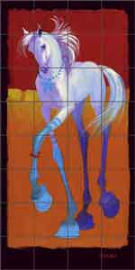 Senkarik Children's Horse Ceramic Tile Mural 24" x 48" - MSA097