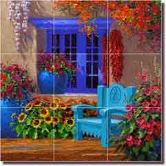 Senkarik Southwest Landscape Glass Tile Mural 18" x 18" - MSA115