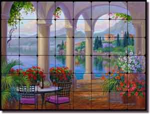 Essence of Romance by Mikki Senkarik Tumbled Marble Tile Mural 32" x 24" - MSA116