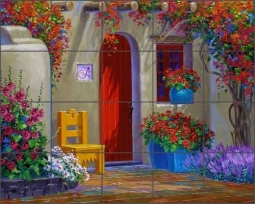 Wrapped Up in Color by Mikki Senkarik Ceramic Tile Mural - MSA124