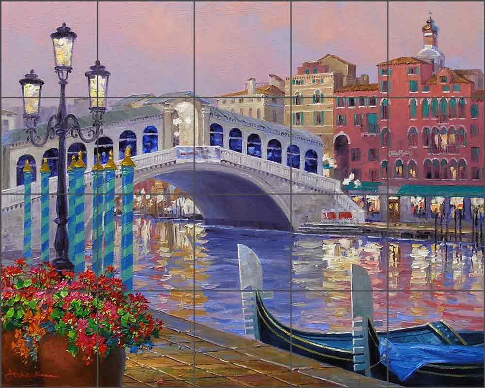 Memories of Venice by Mikki Senkarik Ceramic Tile Mural MSA141