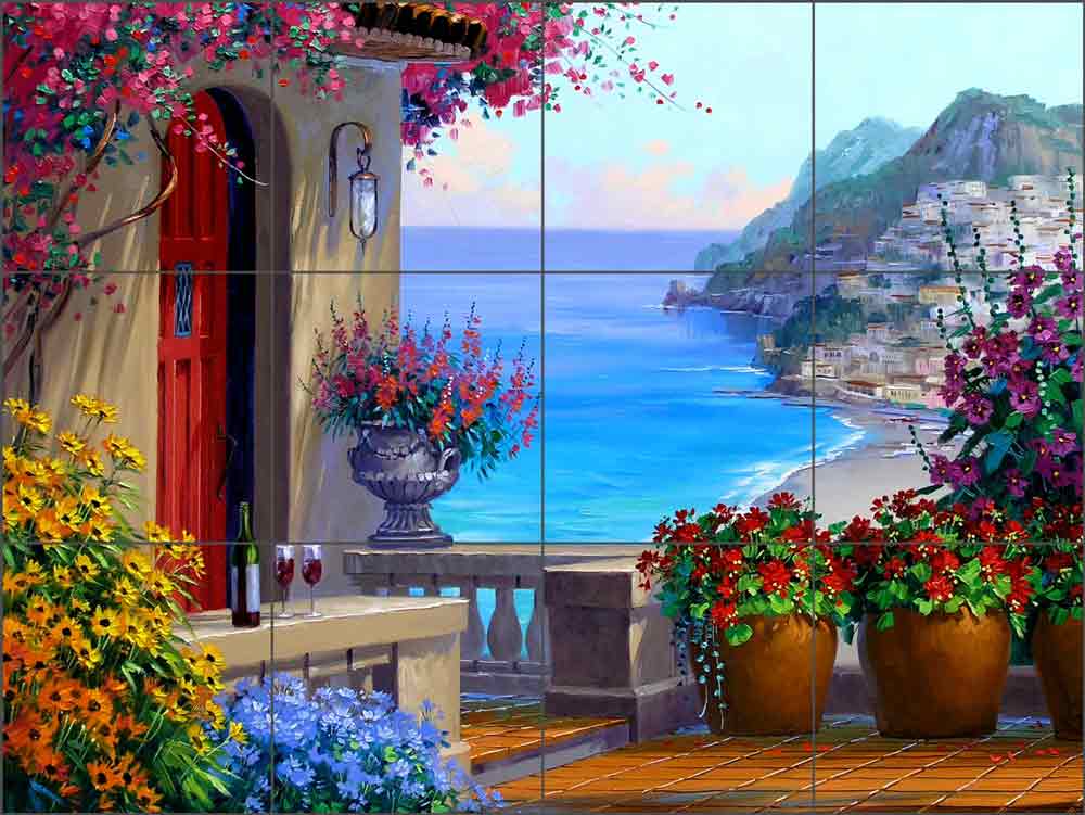 Positano Retreat by Mikki Senkarik Ceramic Tile Mural - MSA145