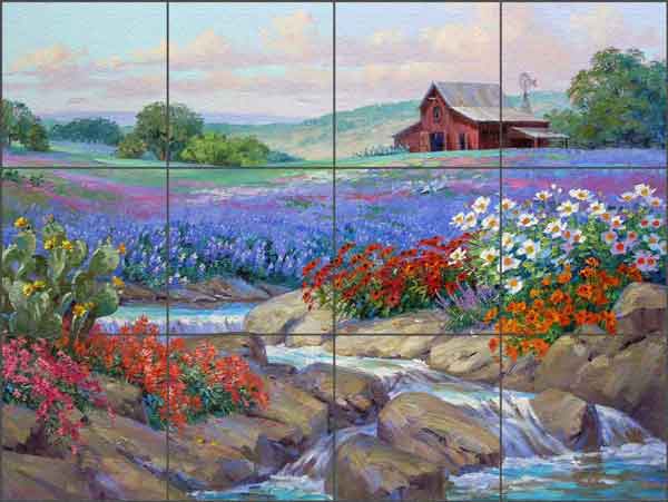 Splash of Spring by Mikki Senkarik Glass Tile Mural - MSA150