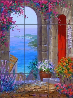 A Forever View by Mikki Senkarik Ceramic Tile Mural - MSA156