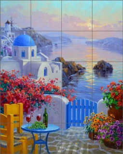 Evening's Allure by Mikki Senkarik Ceramic Tile Mural - MSA165