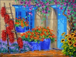 A Plethora of Peppers by Mikki Senkarik Ceramic Tile MSA173
