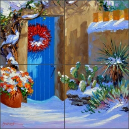 Farolito Shadows by Mikki Senkarik Ceramic Tile Mural - MSA190