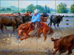 The Boys by Mikki Senkarik Ceramic Tile Mural - MSA194