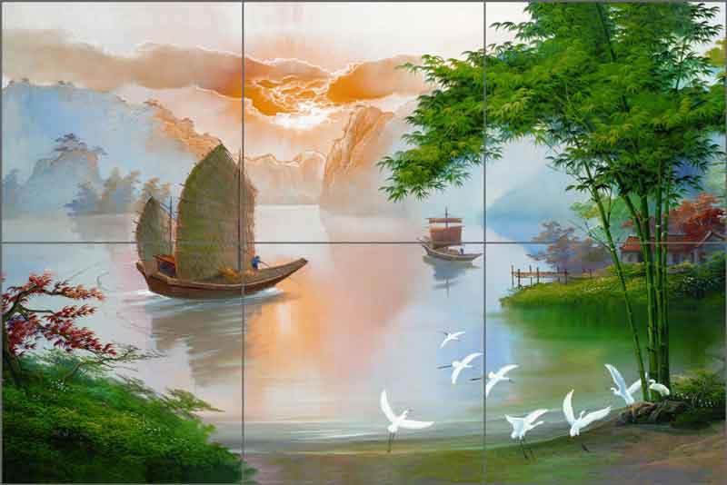 Sea of Serenity by Bettiri Ceramic Tile Mural - MSA2005