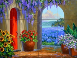 Blanket of Blue by Mikki Senkarik Ceramic Tile Mural MSA221