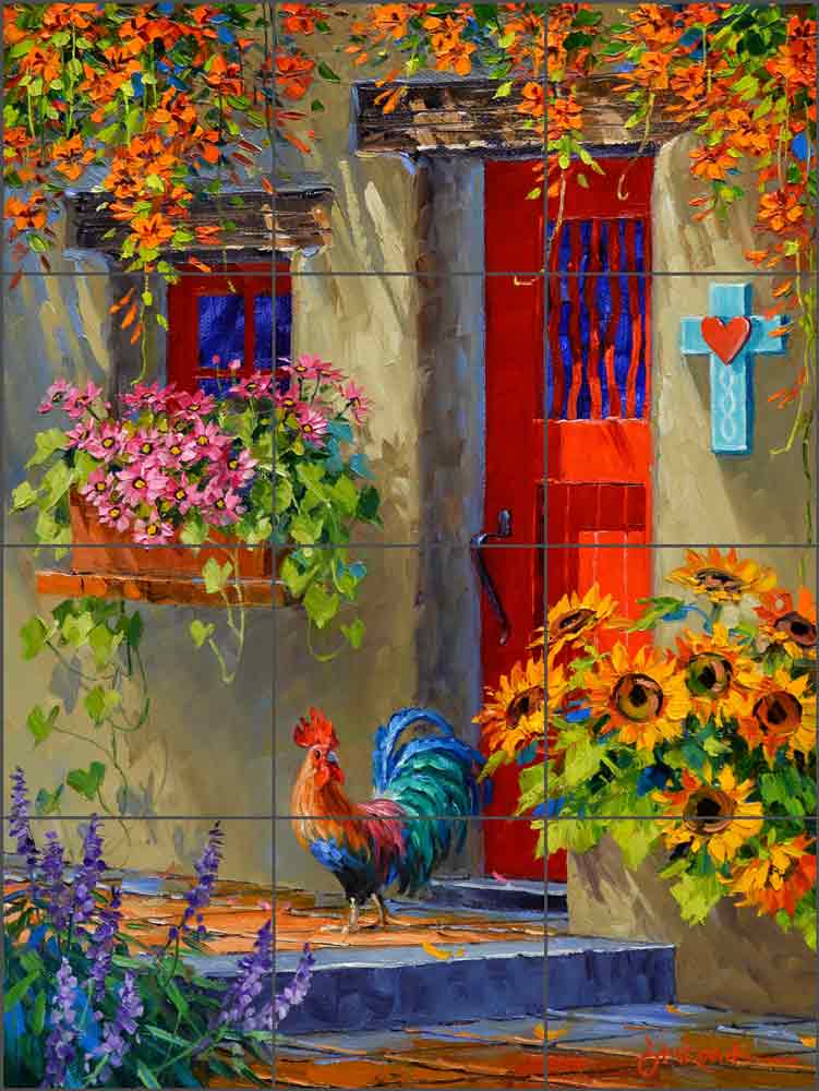 Greetings of Charm by Mikki Senkarik Ceramic Tile Mural MSA225