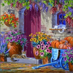 Tuscan Hide Away by Mikki Senkarik Ceramic Tile Mural MSA235