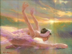 Sunset Ballerina by Nenad Mirkovich Ceramic Tile Mural NMA002