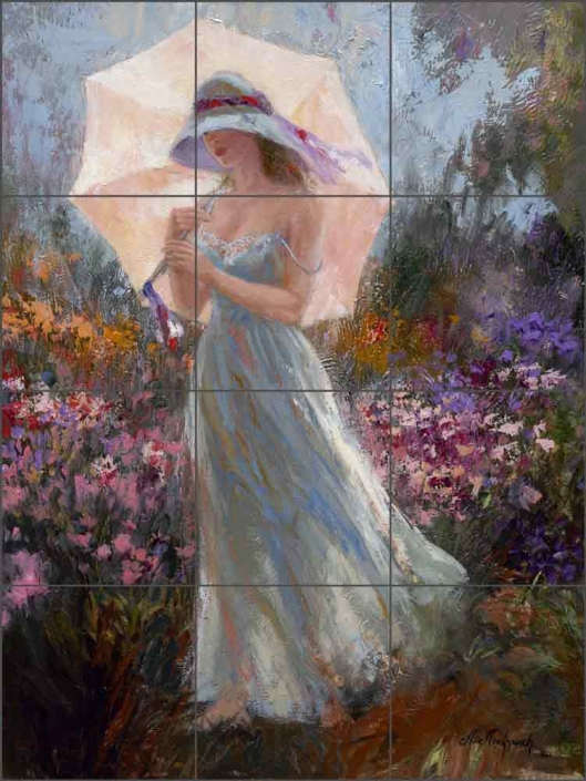 絵画 Neiro Garden Stroll by Nenad Mirkovich Ceramic Tile Mural NMA007