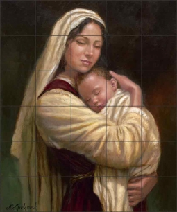 Madonna and Child by Nenad Mirkovich Ceramic Tile Mural NMA009