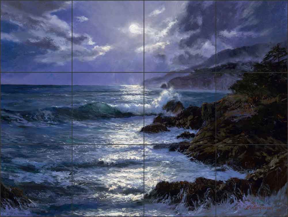 Ocean at Night by Nenad Mirkovich Ceramic Tile Mural - NMA012