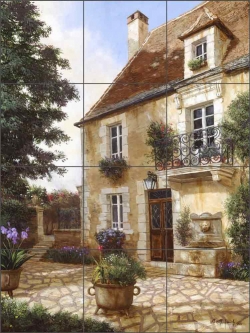 Courtyard Elegance by Nenad Mirkovich Ceramic Tile Mural NMA022