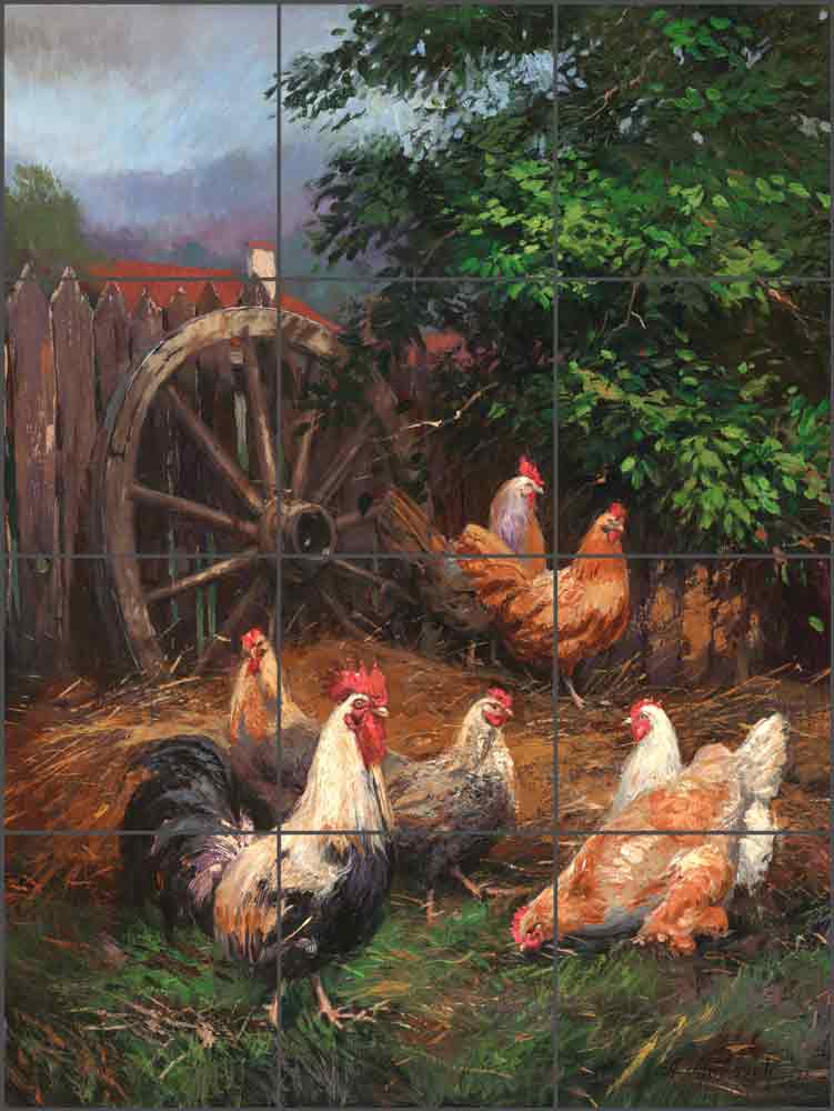 Grandma's Backyard by Nenad Mirkovich Ceramic Tile Mural NMA034