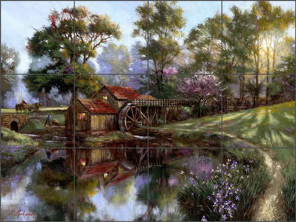 Mabry Mill by Nenad Mirkovich Ceramic Tile Mural NMA046
