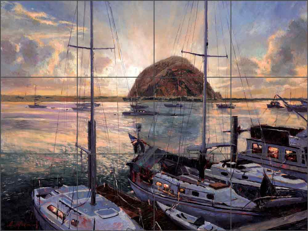 Morro Bay by Nenad Mirkovich Ceramic Tile Mural NMA055