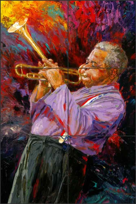 絵画 vintage ART Old Time Jazz by Nenad Mirkovich Ceramic Tile Mural NMA058