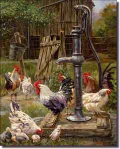 Mirkovich Rooster Farm Ceramic Accent Tile 8" x 10" - NMA067AT