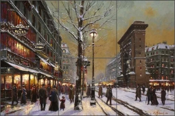 Winter Scene by Nenad Mirkovich Ceramic Tile Mural NMA100