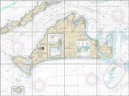 Martha's Vineyard Nautical Chart Ceramic Tile Mural 13233