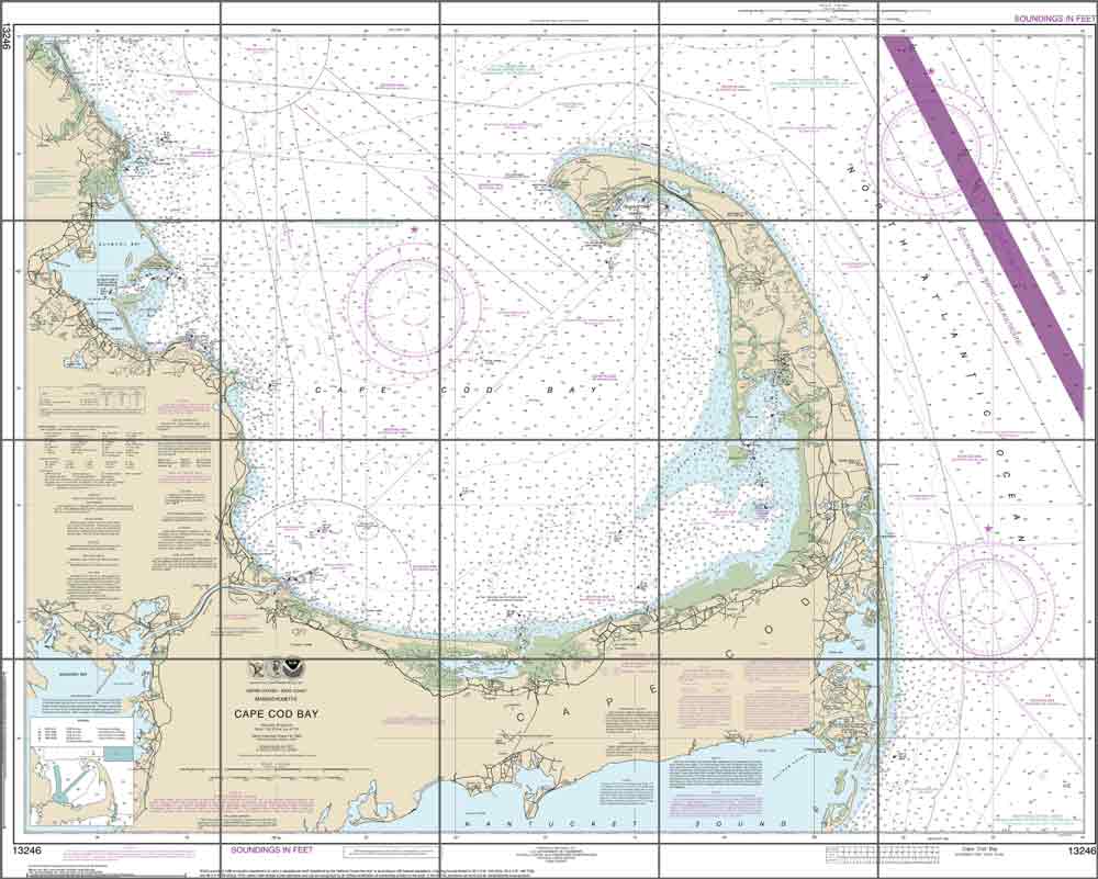 Cape Cod Bay Nautical Chart Ceramic Tile Mural - NautChrt-13246