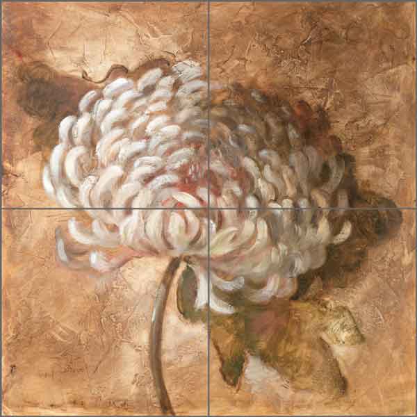 Ochre Mum by Wilder Rich Ceramic Tile Mural OB-WR1237