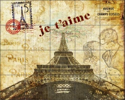 Paris Vintage 2 by Agata & Hector Ceramic Tile Mural OB-AGA89