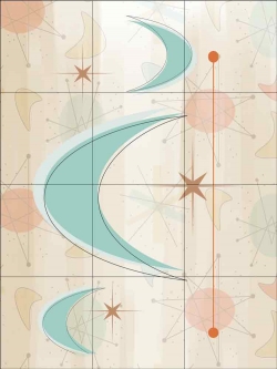 New Moon by Delores Naskrent Ceramic Tile Mural OB-DEL498a