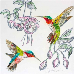 Hummers and Blooms 2 by Elizabeth St Hilaire Accent & Decor Tile OB-EN1178AT