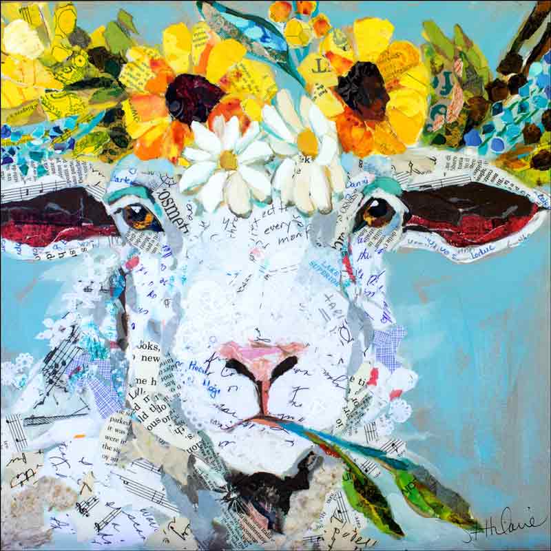 Floral Sheep 2 by Elizabeth St Hilaire Accent & Decor Tile OB-EN981AT