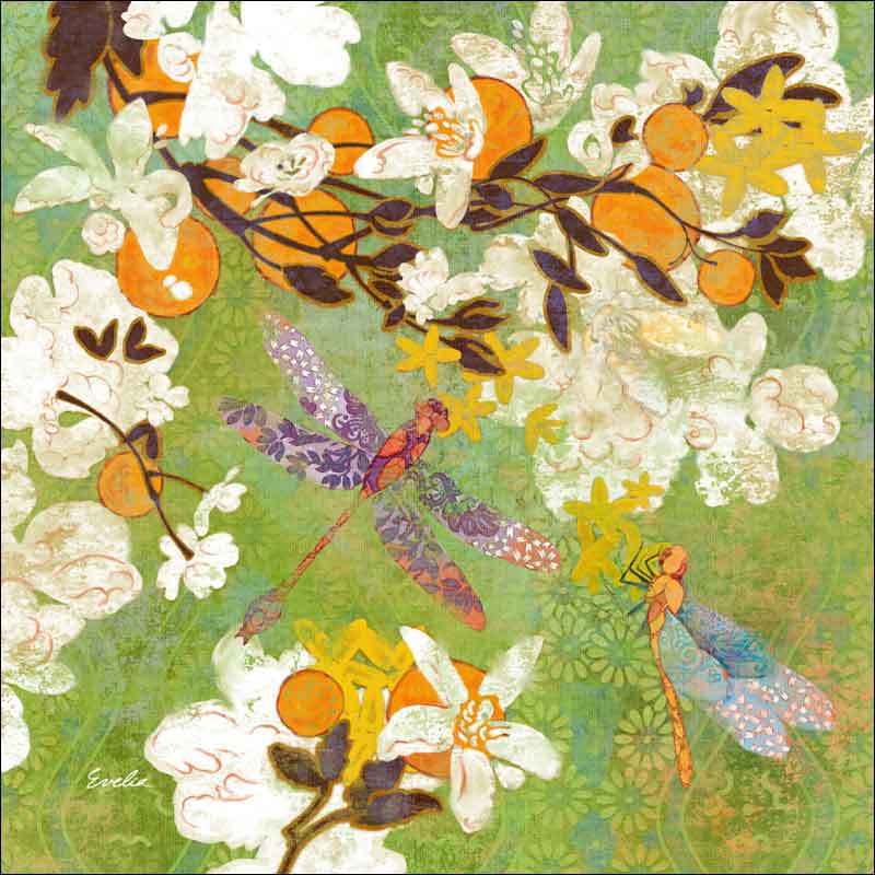 Dragonfly - Green by Evelia Ceramic Accent & Decor Tile - OB-ES186aAT