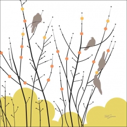 Morning Doves 1 by Evelia Ceramic Accent & Decor Tile - OB-ES33aAT