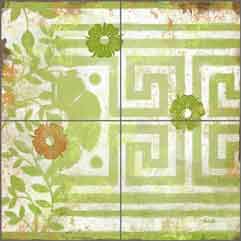 English Tea Garden by Evelia Ceramic Tile Mural - OB-ES82c