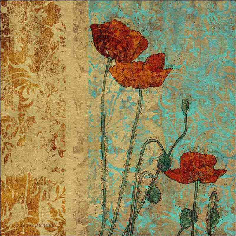 Poppies I by Louise Montillio Floor Tile Art OB-LM100a