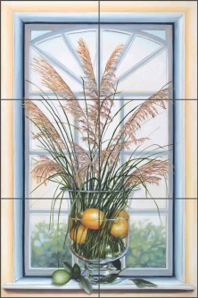 Lemon Grass by Louise Montillio Ceramic Tile Mural OB-LM11