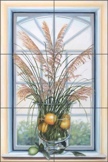 Lemon Grass by Louise Montillio Ceramic Tile Mural OB-LM11