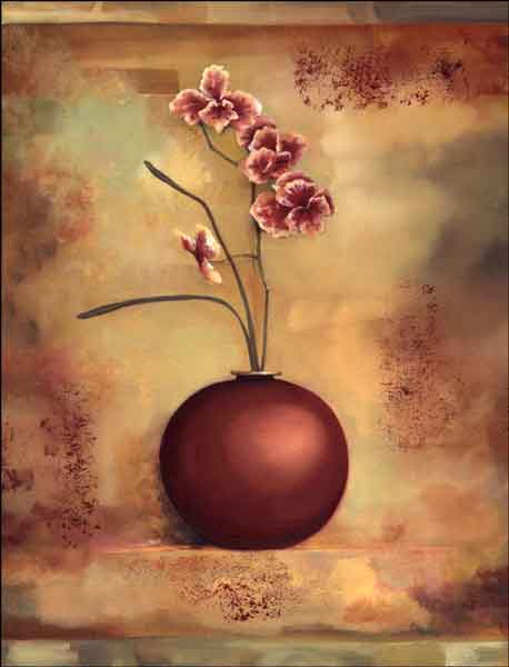 Montillio Orchid Floral Art Ceramic Accent Tile - OB-LM18AT