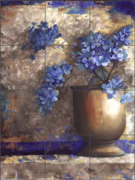 Provence Urn I by Louise Montillio Ceramic Tile Mural OB-LM41a