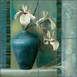 Iris I by Louise Montillio Ceramic Tile Mural - OB-LM51a