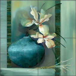 Iris II by Louise Montillio Ceramic Tile Mural OB-LM51b